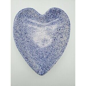 Heart Shaped Trinket Dish 956 GF Blue Speckled and Pink Speckled Portugul